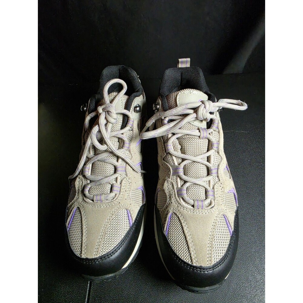 Magellan Outdoors Sonora Pass Low Hiking Shoes Womens 7.5B Taupe Purple 164034